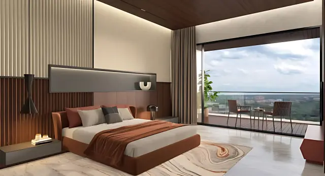 Bedrooms framed by uninterrupted horizons.